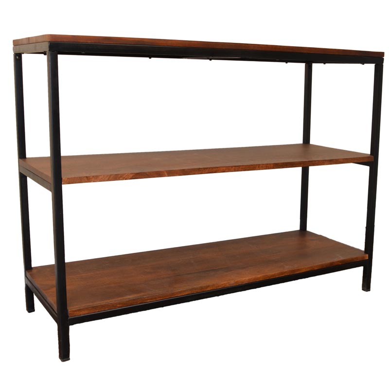 Three-Shelf Industrial Bookcase